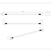 Caddence Single Towel Rail 600mm Brushed Nickel gallery detail image