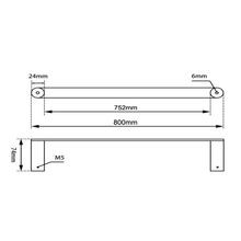 Rushy Single Towel Rail 800mm Gun Metal Grey gallery detail image