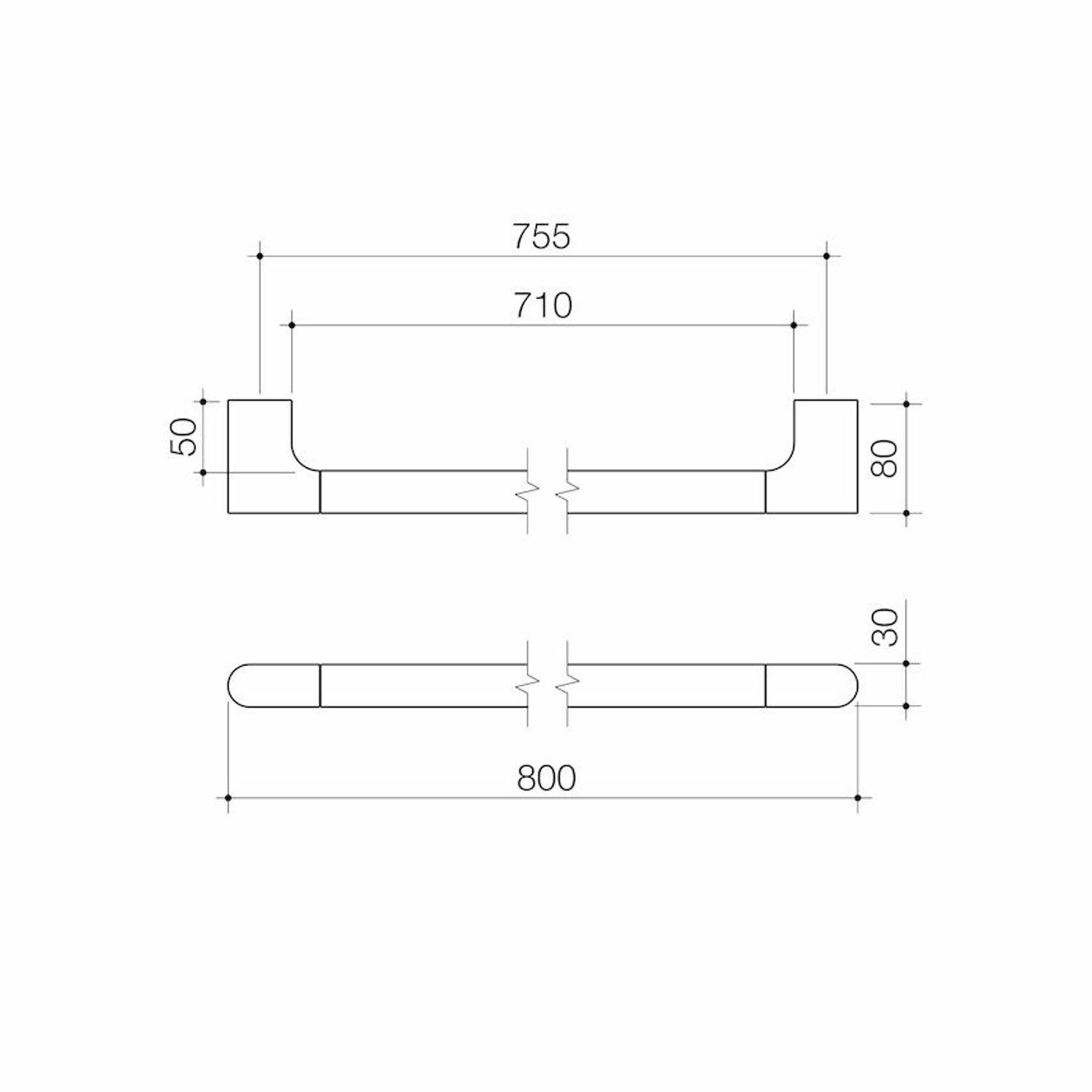 Urbane II Universal Rail Straight 800mm gallery detail image