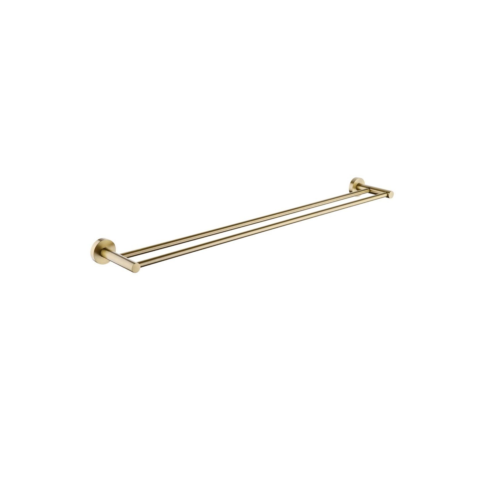 Lucid Pin Double Towel Rail 800mm Brushed Brass gallery detail image