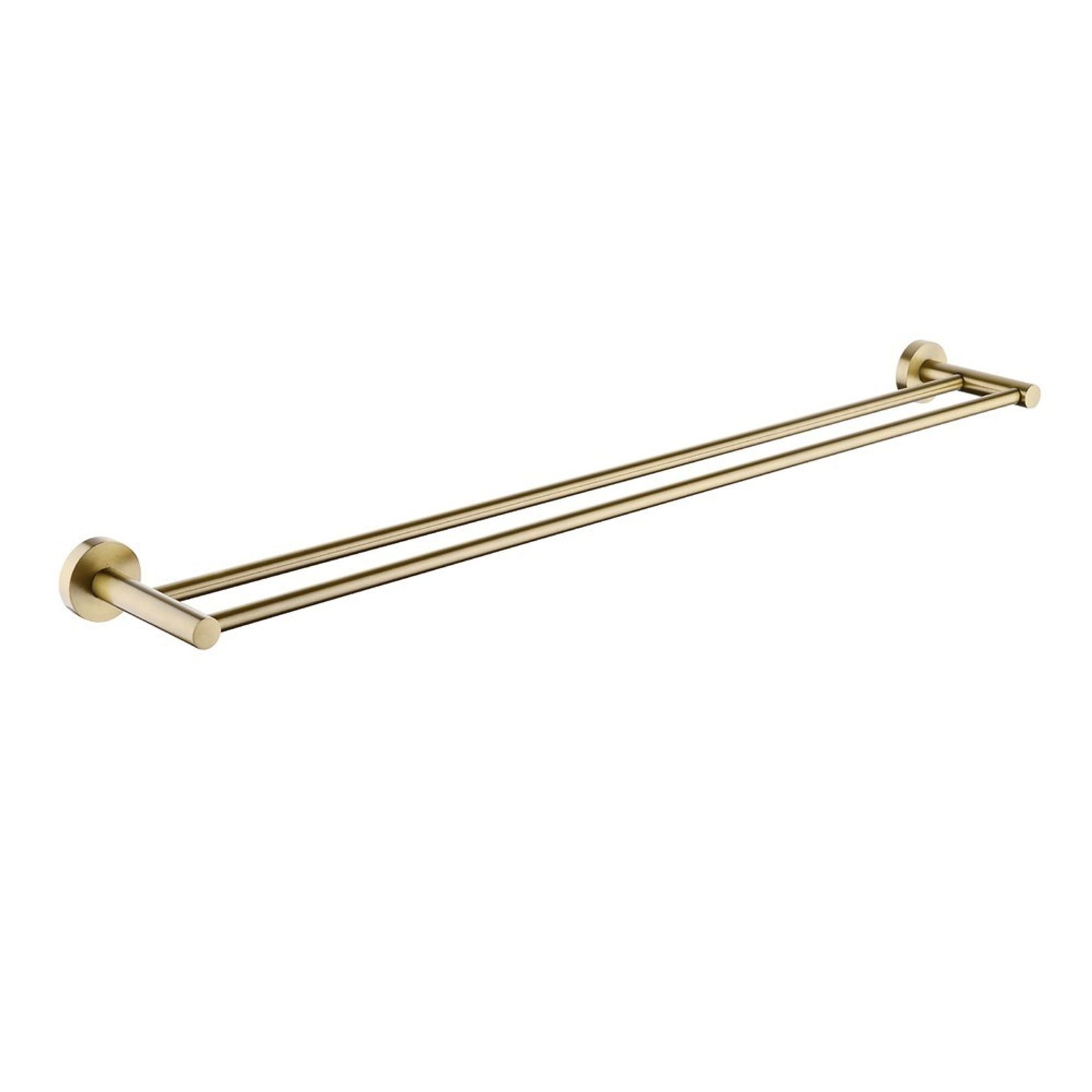 Lucid Pin Double Towel Rail 800mm Brushed Brass gallery detail image