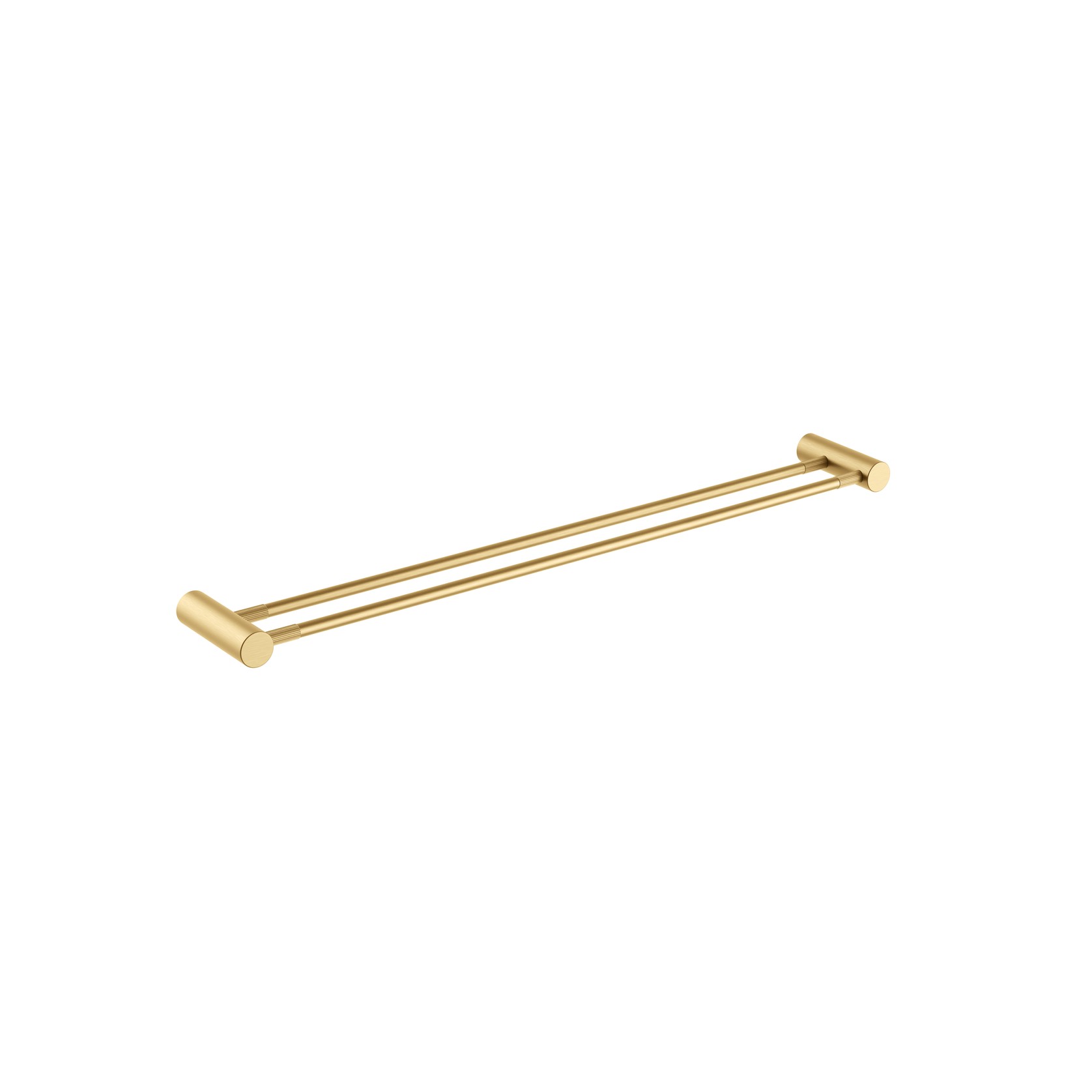 Caddence Double Towel Rail 800mm Brushed Brass gallery detail image