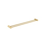 Caddence Double Towel Rail 800mm Brushed Brass gallery detail image