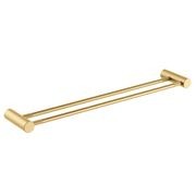 Caddence Double Towel Rail 600mm Brushed Brass gallery detail image