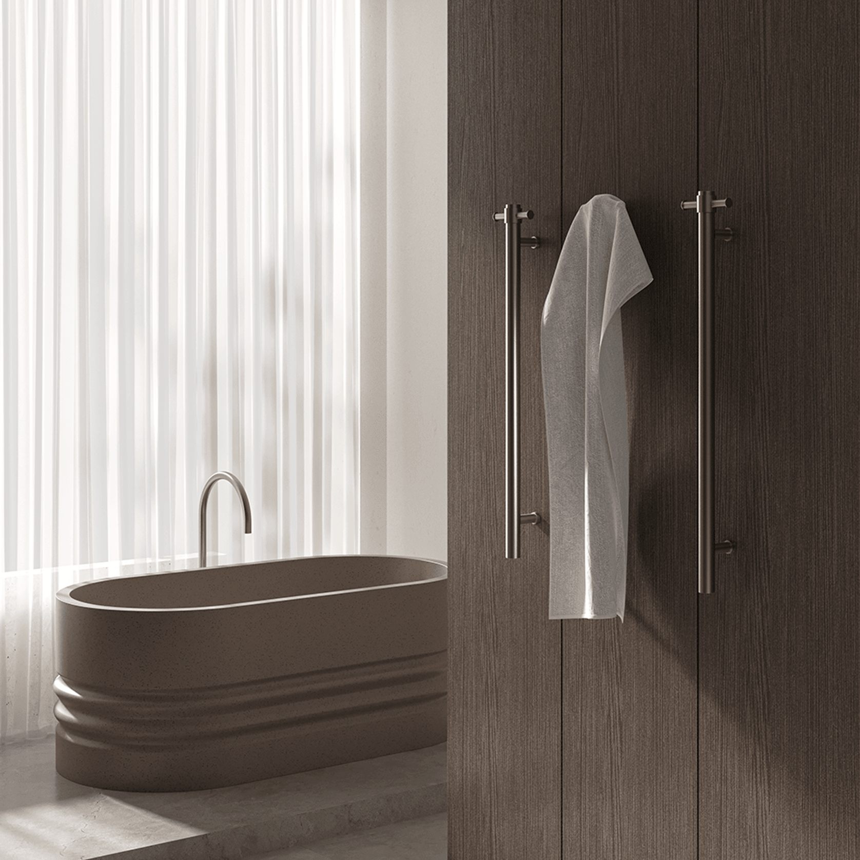 Calora Heated Vertical Towel Rail 1 Bar gallery detail image
