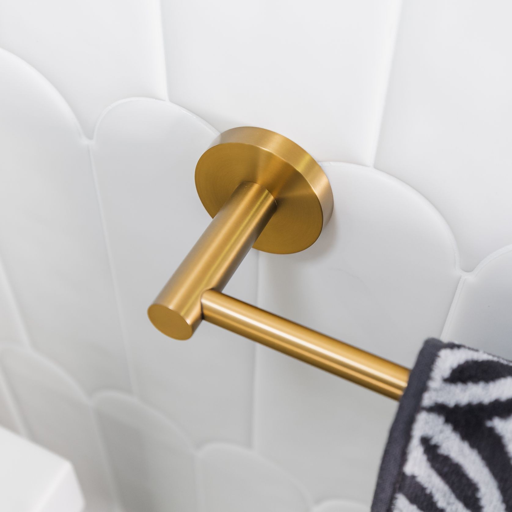 Lucid Pin Single Towel Rail 800mm Brushed Brass gallery detail image