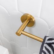 Lucid Pin Single Towel Rail 800mm Brushed Brass gallery detail image