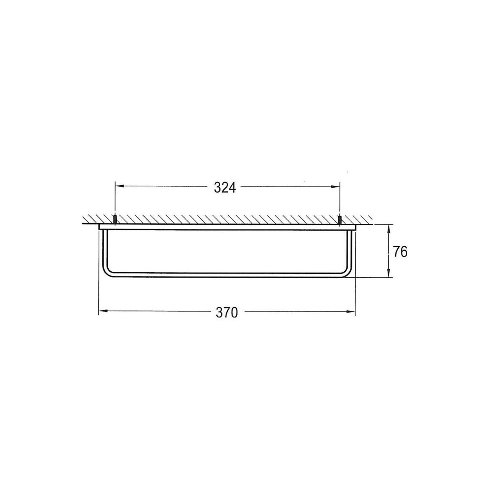 Cubic Short Towel Rail 370mm Satin Black gallery detail image