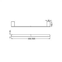 Bianca Single Towel Rail 600mm | Chrome gallery detail image