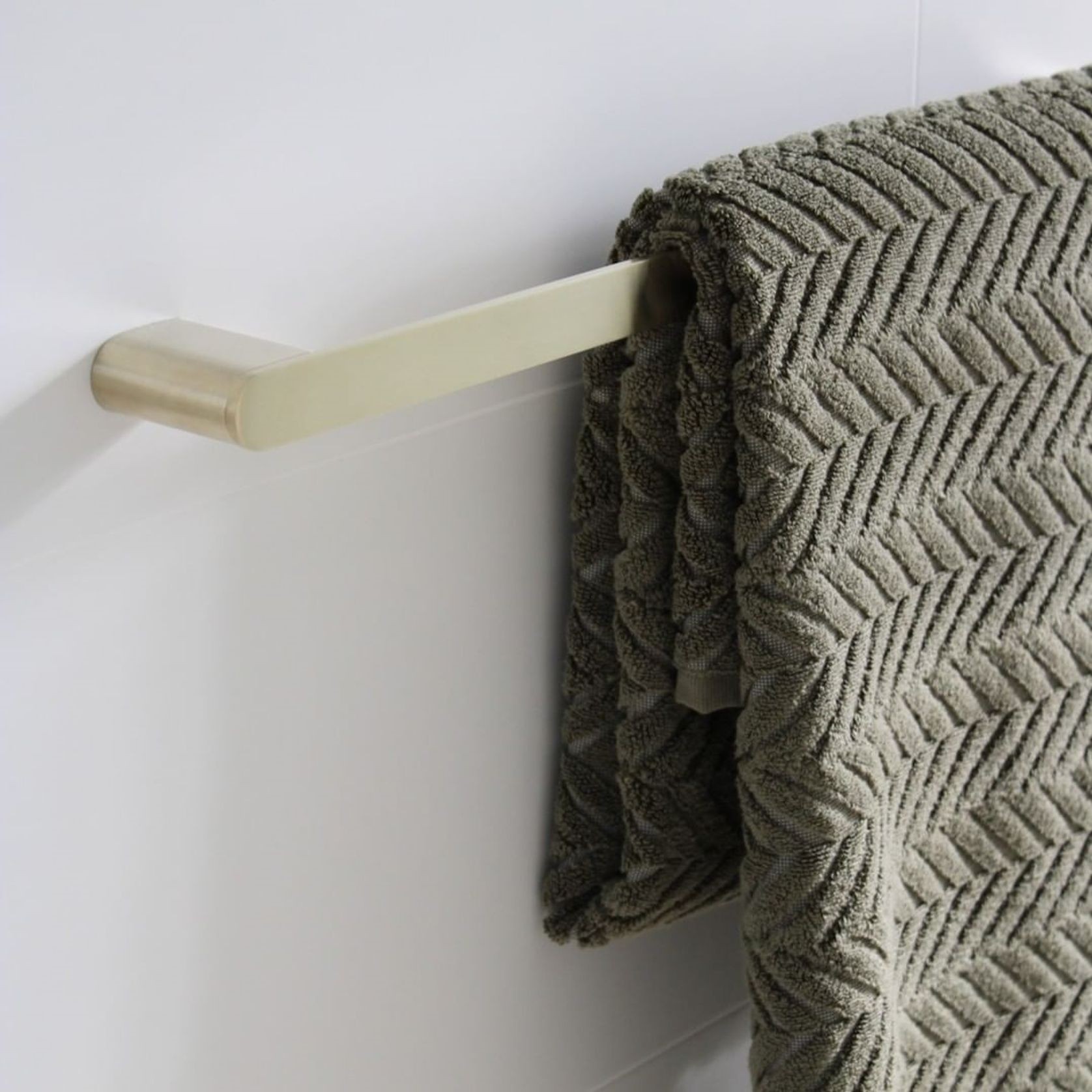 Bianca Single Towel Rail 600mm | Brushed Gold gallery detail image