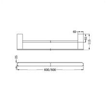 Bianca Double Towel Rail 800mm | Chrome gallery detail image