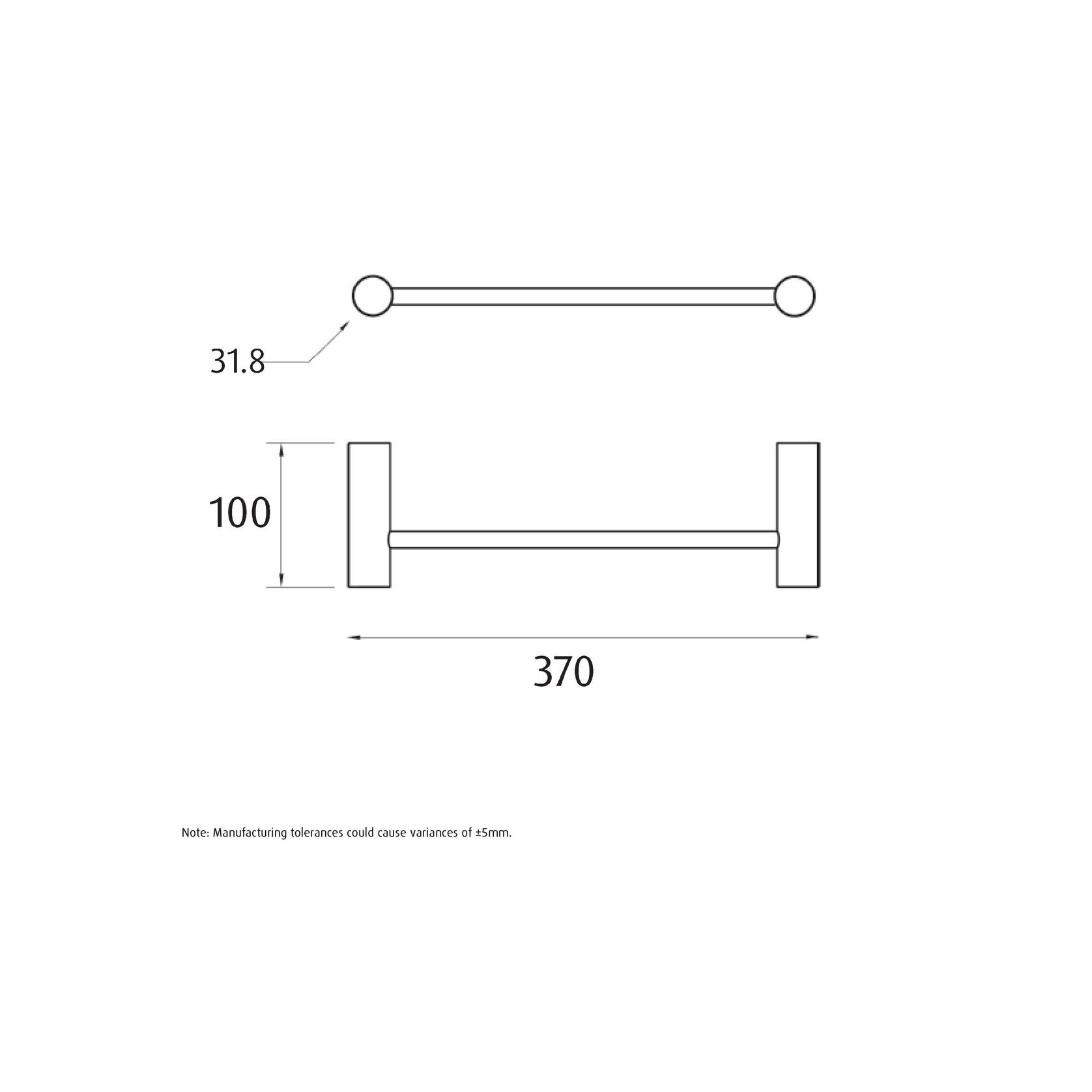 Single Towel Rail 370mm gallery detail image