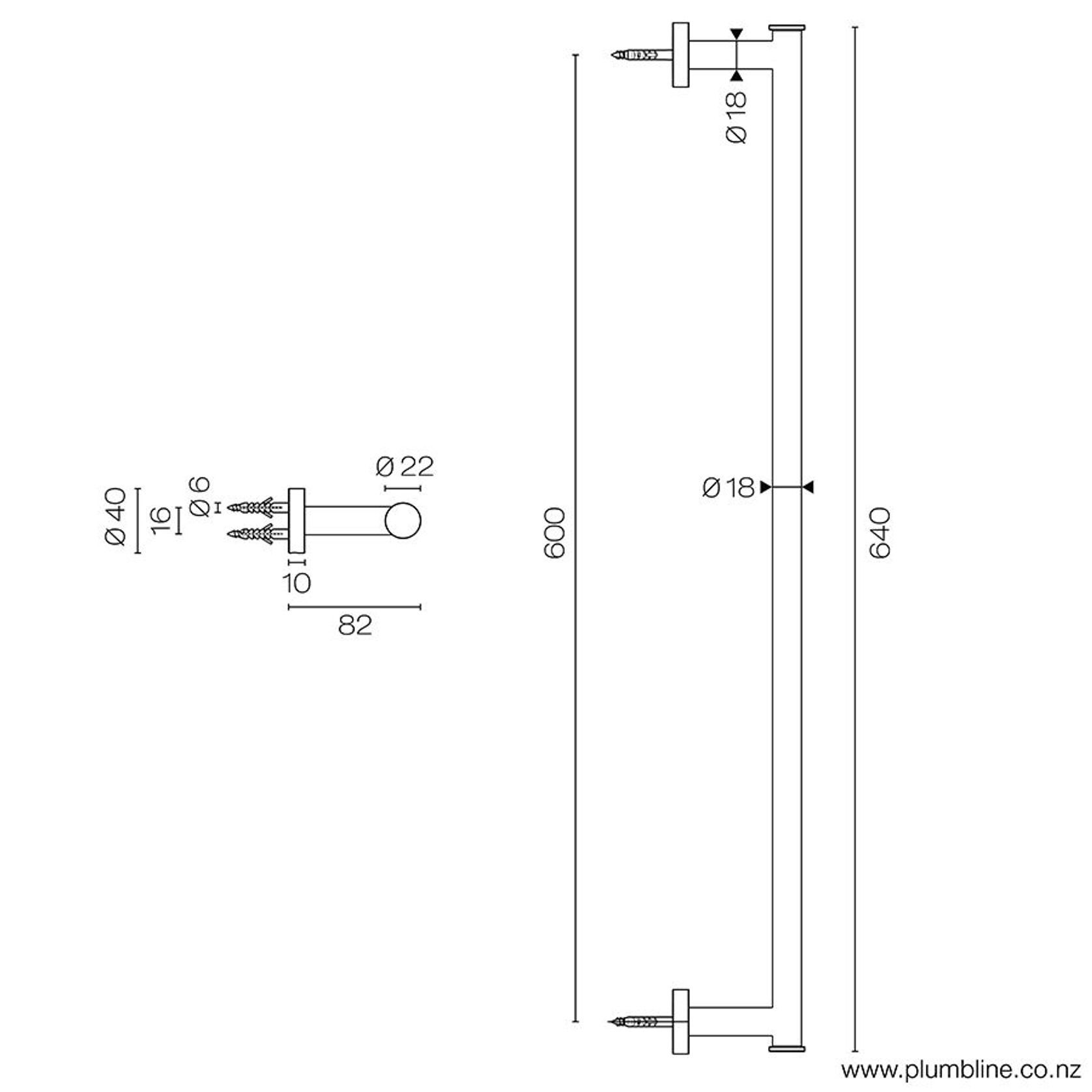 Buddy Towel Rail 600mm gallery detail image