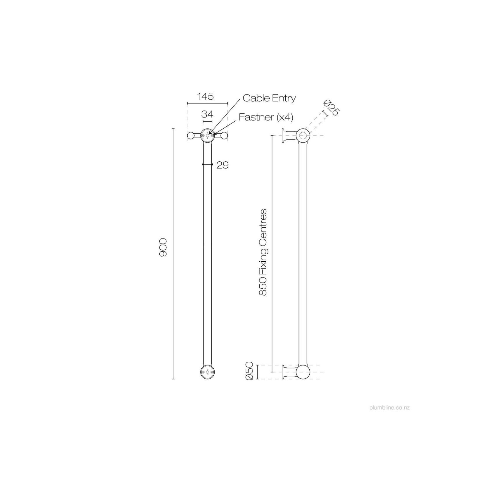 Classic-V 90 Vertical Heated Towel Rail gallery detail image