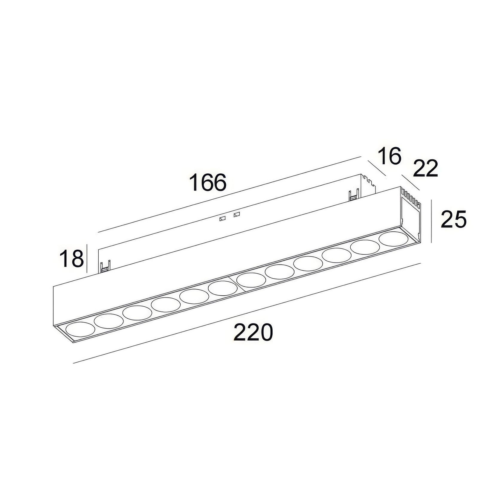 48VDC 15W Linear Track Light SLTR0180 gallery detail image