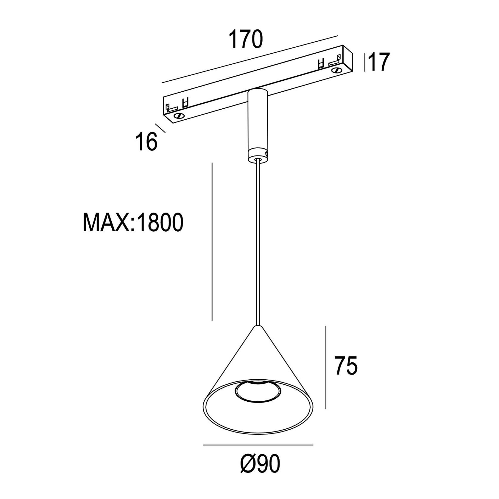 48VDC 8W Cone Pendant Track Light SLTR0203 gallery detail image