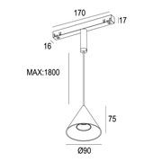 48VDC 8W Cone Pendant Track Light SLTR0203 gallery detail image