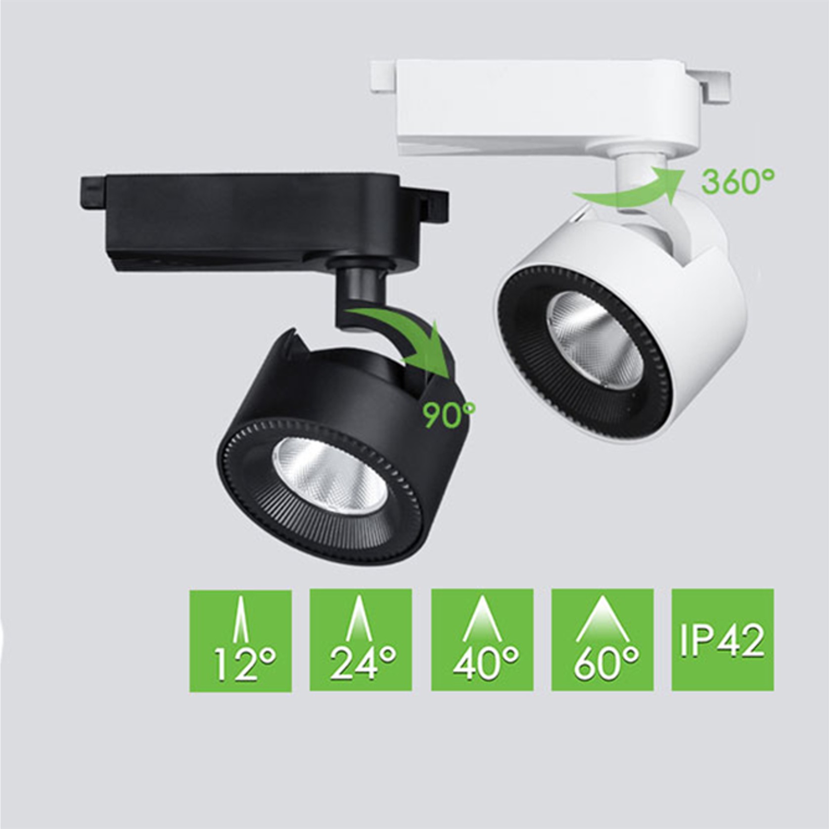 20W ME308 LED Track Lighting | Black Track Light gallery detail image
