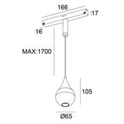 48VDC 8W Teardrop Pendant Track Light SLTR0212 gallery detail image