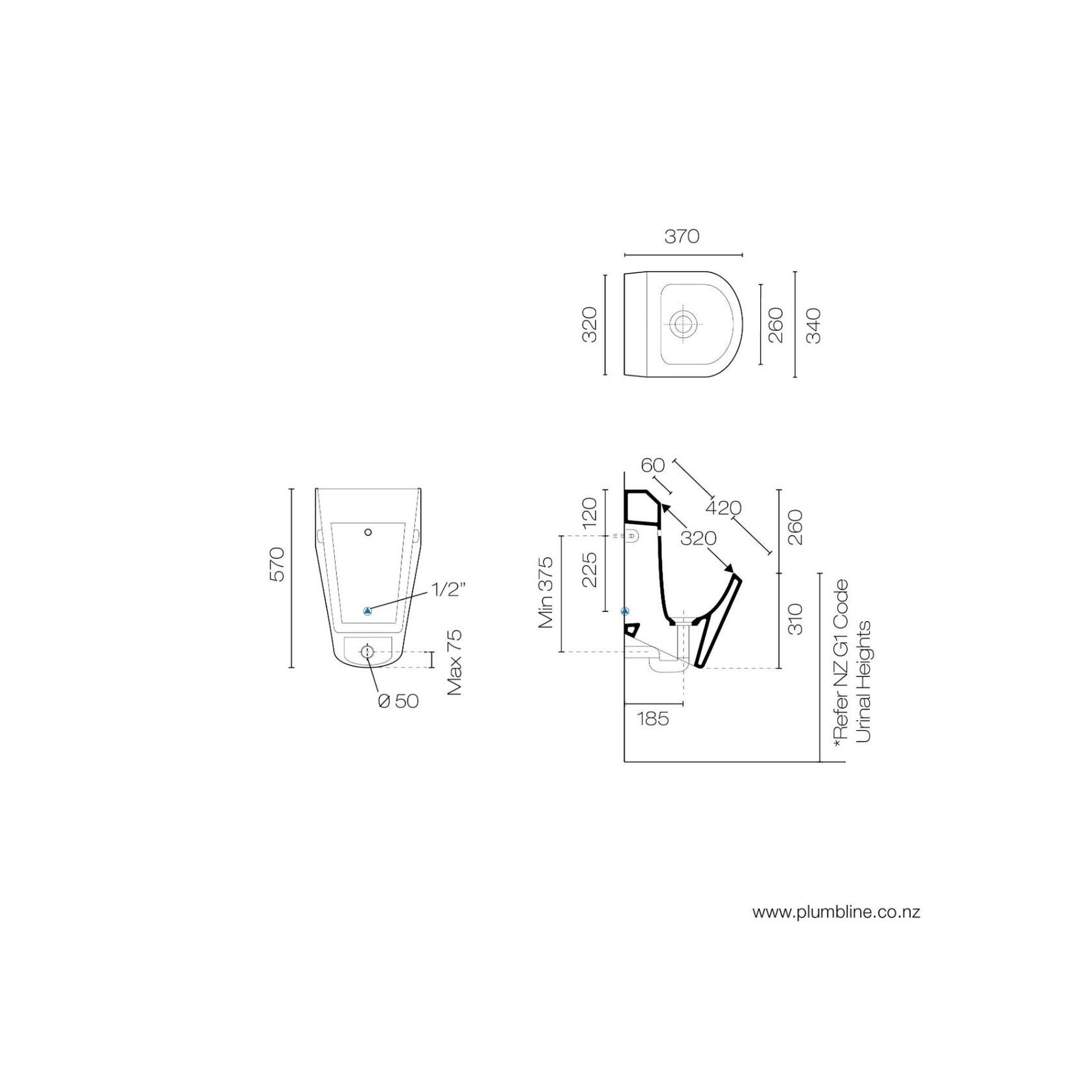 Hero Urinal Rear Inlet gallery detail image