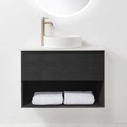 Soft Solid-Surface 800, 1 Drawer, 1 Open Shelf Wall-Hung Vanity gallery detail image