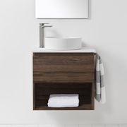 Soft Solid-Surface 650, 1 Drawer, 1 Open Shelf Wall-Hung Vanity gallery detail image