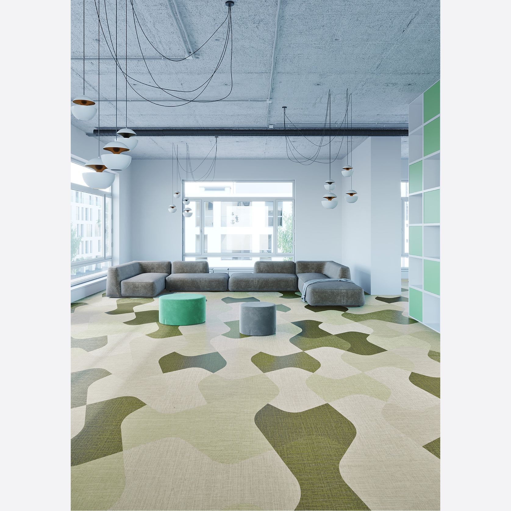 Versatile shaped woven eco-vinyl tiles by ntgrate® gallery detail image