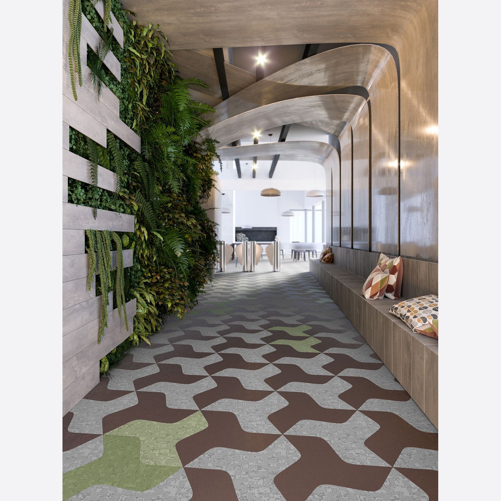 Versatile shaped woven eco-vinyl tiles by ntgrate® gallery detail image