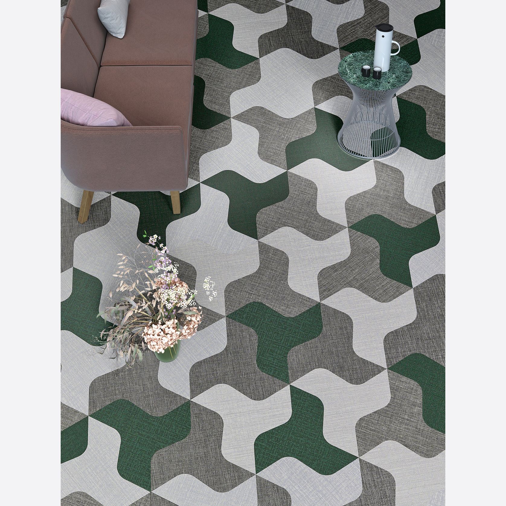 Versatile shaped woven eco-vinyl tiles by ntgrate® gallery detail image
