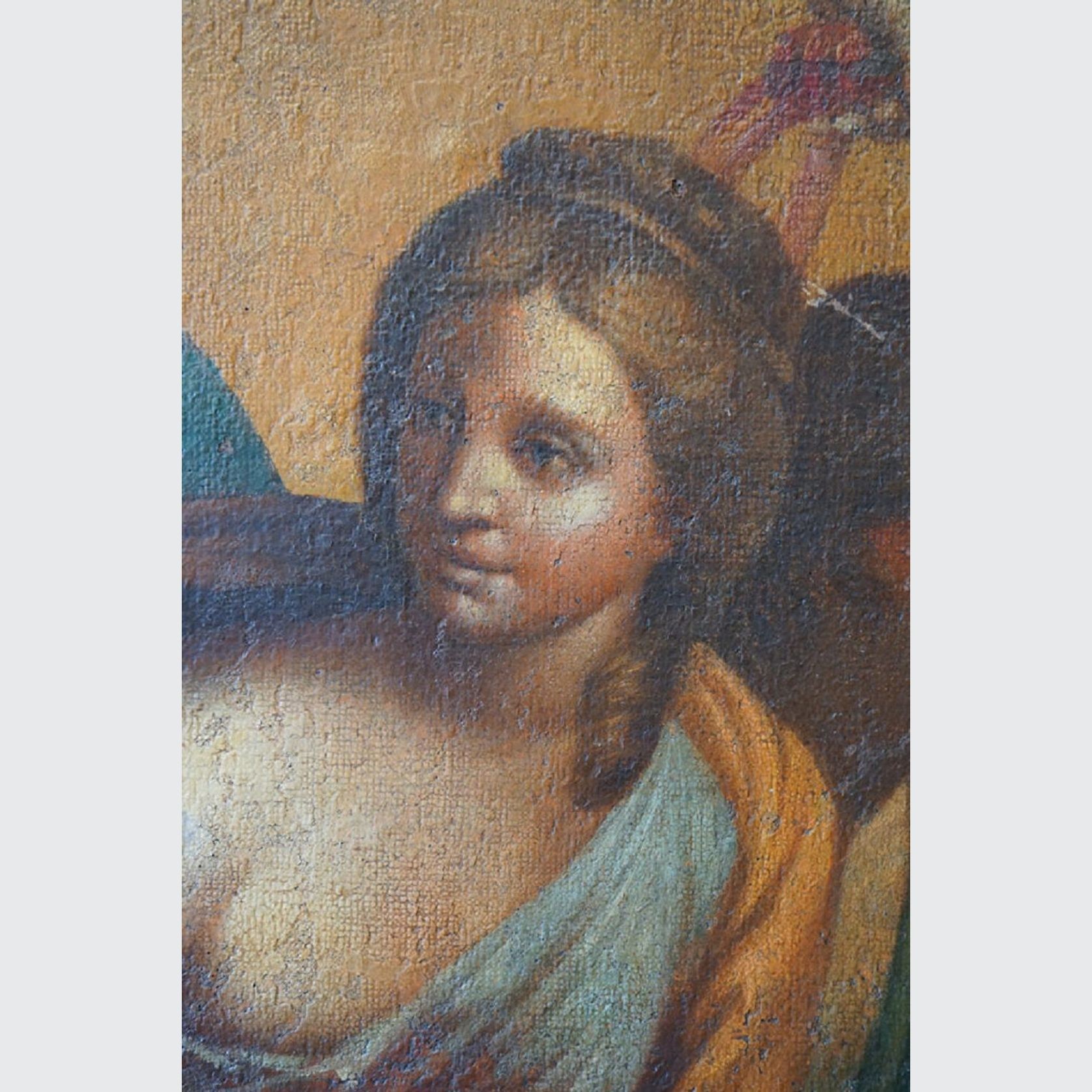 Large Italian Antique Oil Painting of Aurora & Apollo gallery detail image