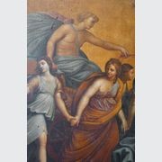 Large Italian Antique Oil Painting of Aurora & Apollo gallery detail image