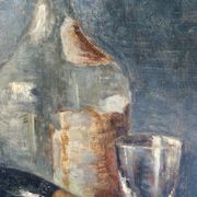 French Still-Life Oil Painting of Wine Bottles gallery detail image