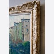 Oil Painting of a French Village Scene gallery detail image