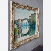 Oil Painting of a French Village Scene gallery detail image