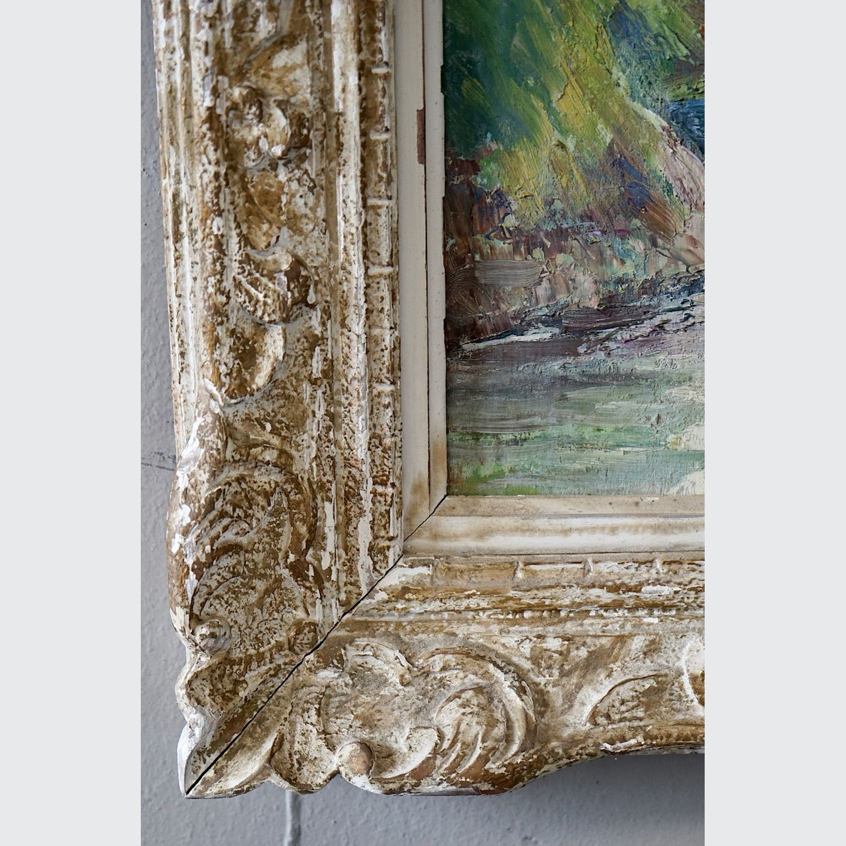 Oil Painting of a French Village Scene gallery detail image