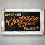 Painted Glass Champagne Sign gallery detail image