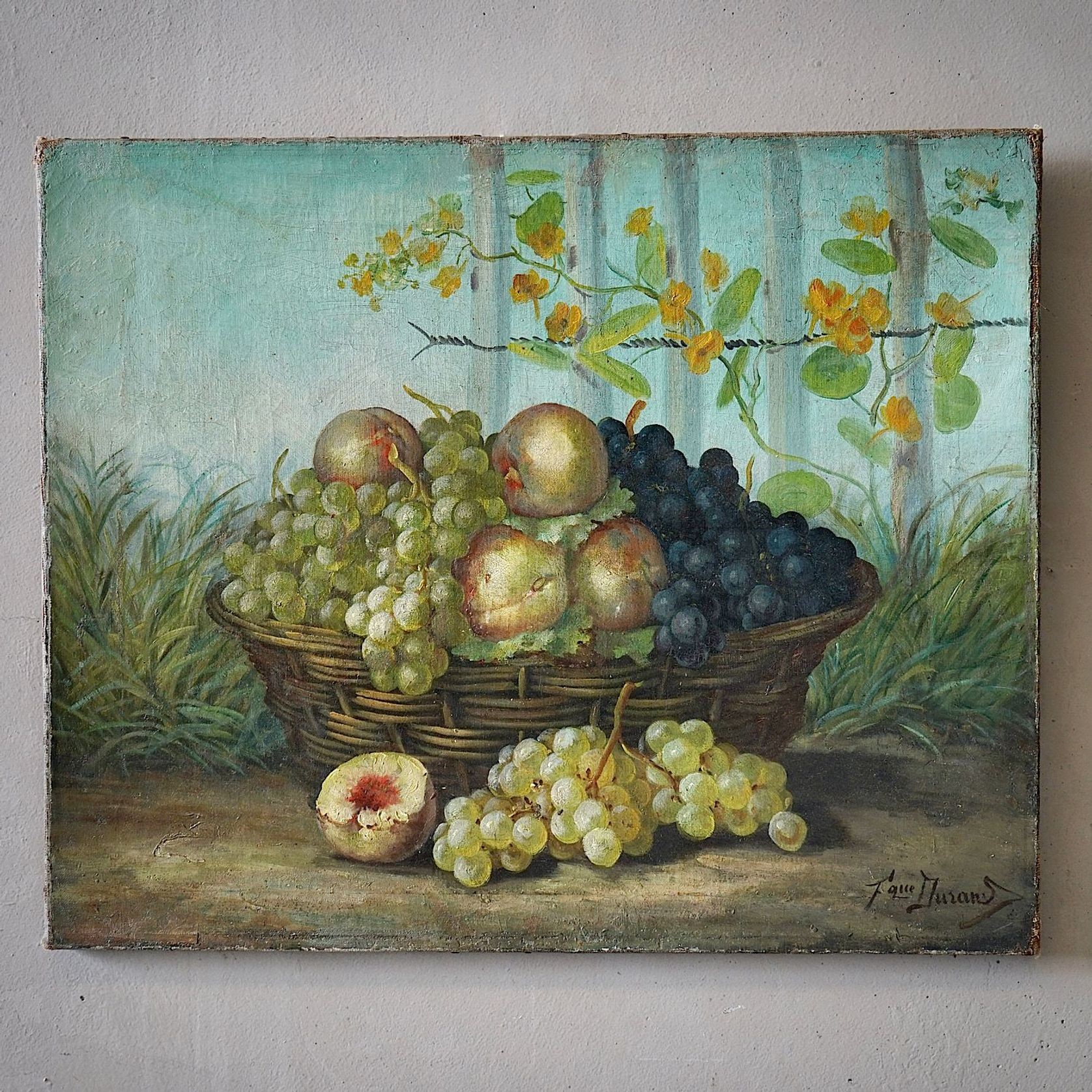 French Antique Sill Life Oil Painting gallery detail image