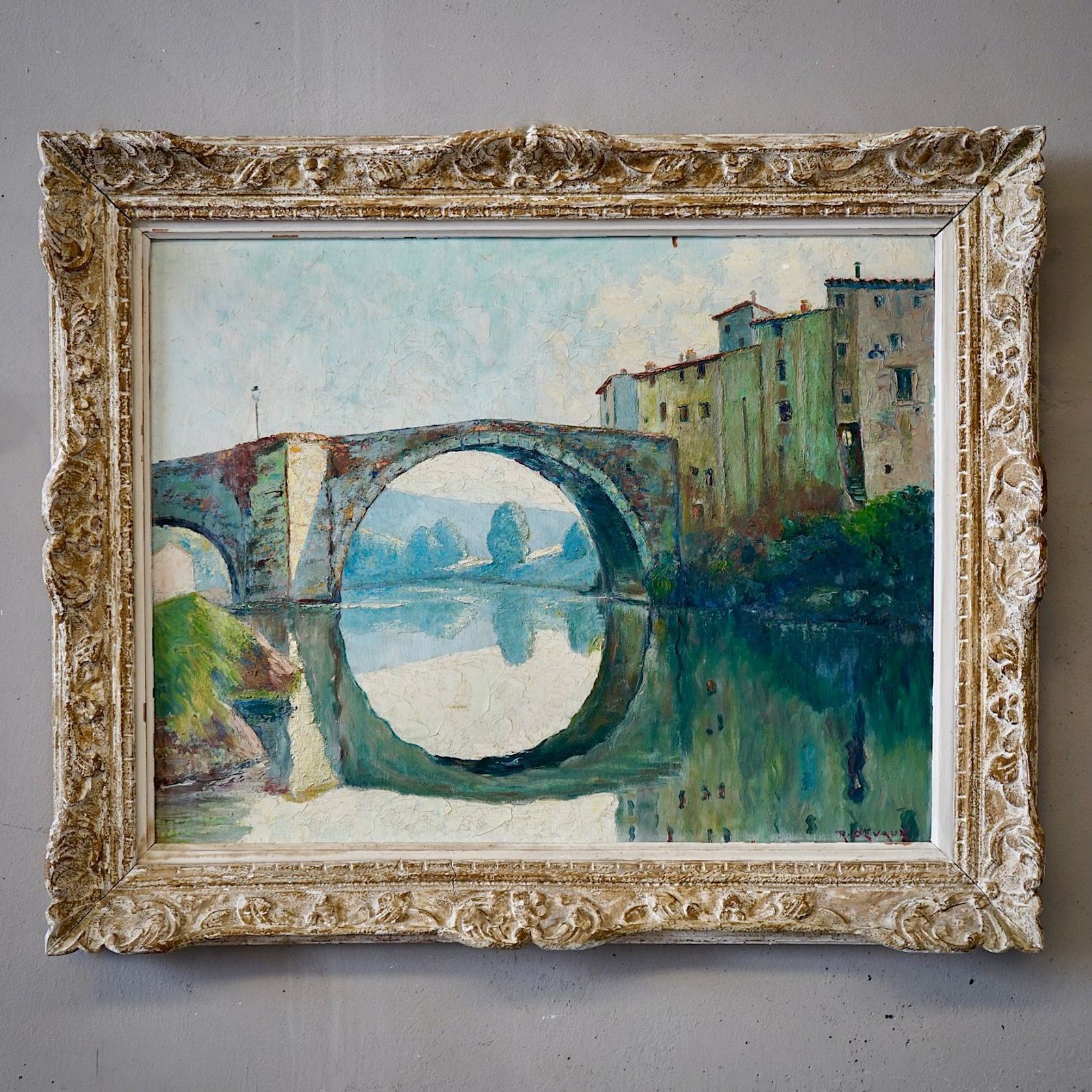 Oil Painting of a French Village Scene gallery detail image