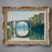 Oil Painting of a French Village Scene gallery detail image