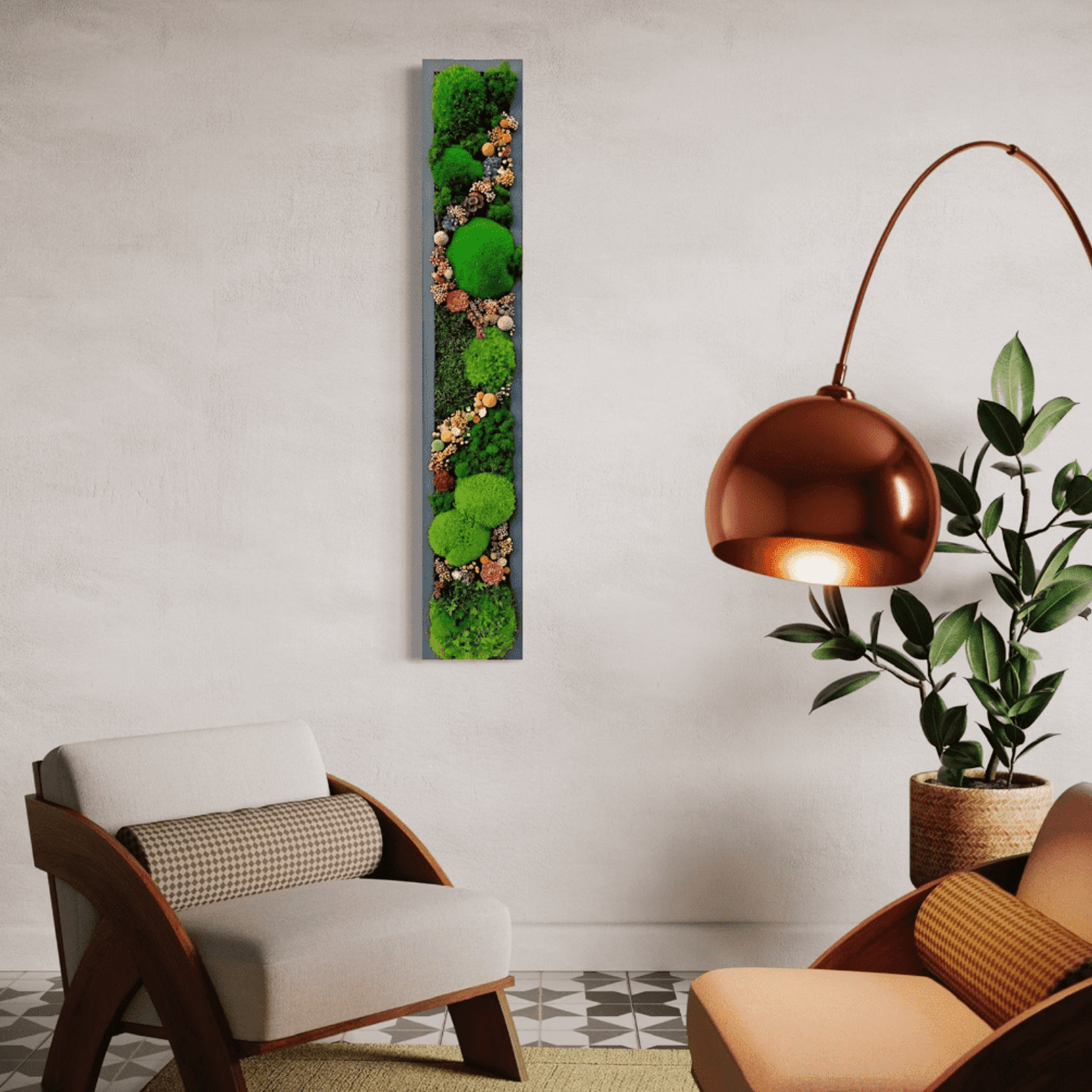 Moss Wall Art - Skinny Flower Art gallery detail image