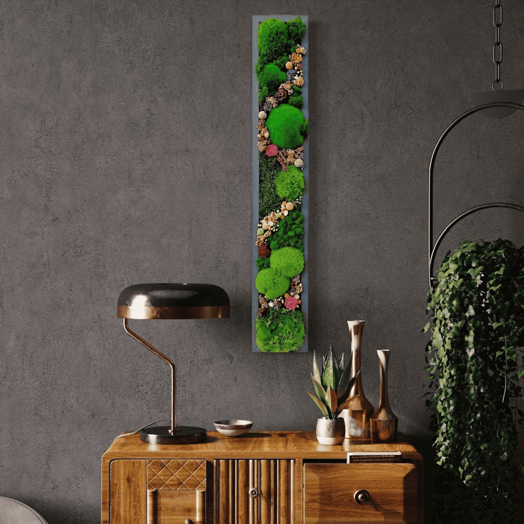 Moss Wall Art - Skinny Flower Art gallery detail image