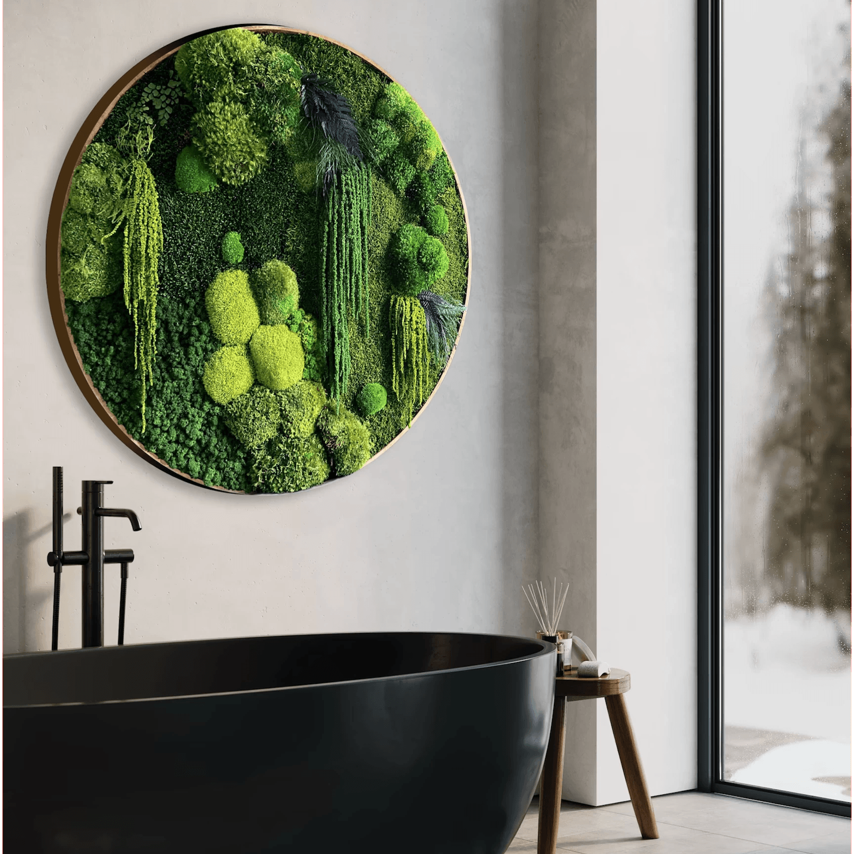 Round Moss Wall Art - L Forest gallery detail image