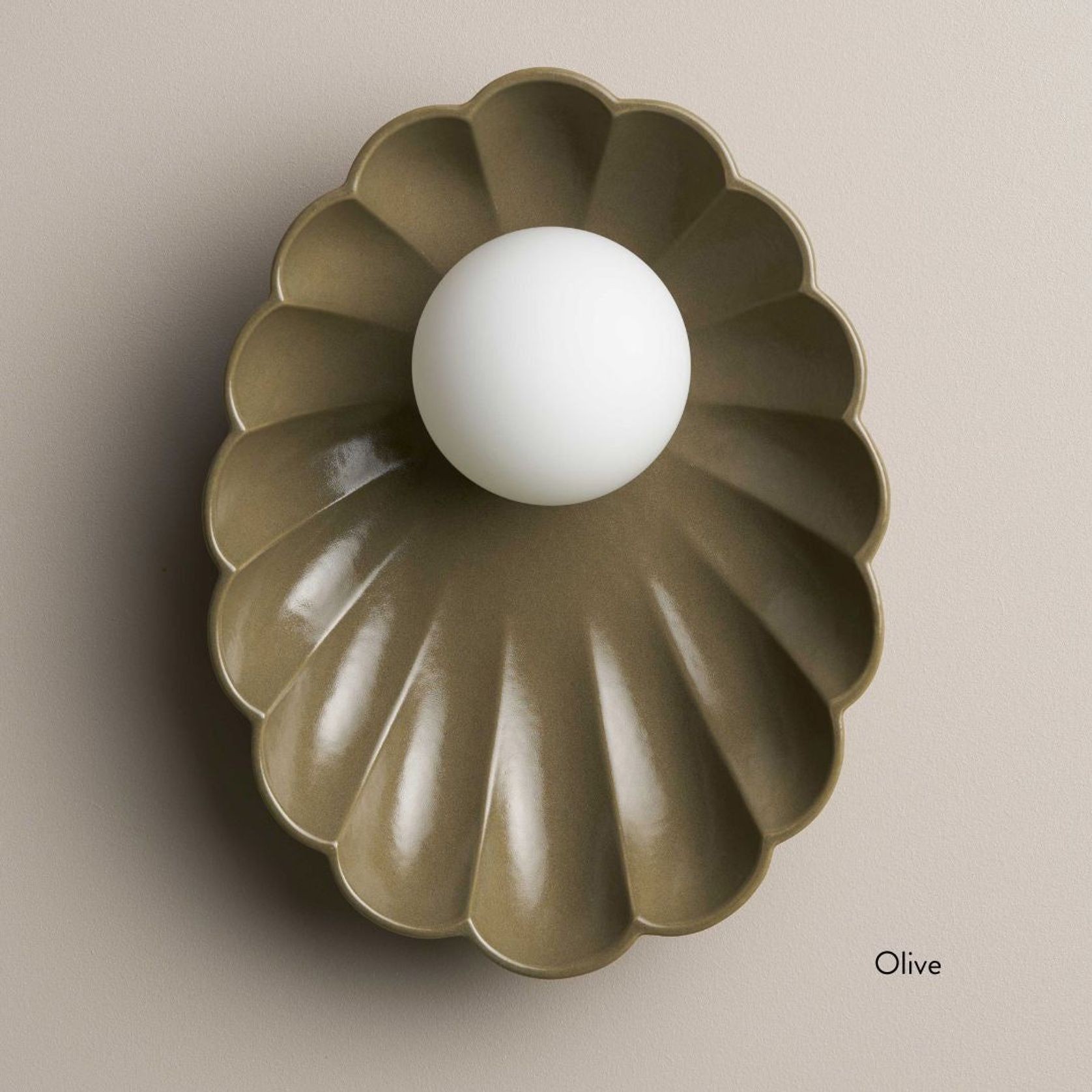 Ceramic Wall Oyster Sconce Light gallery detail image
