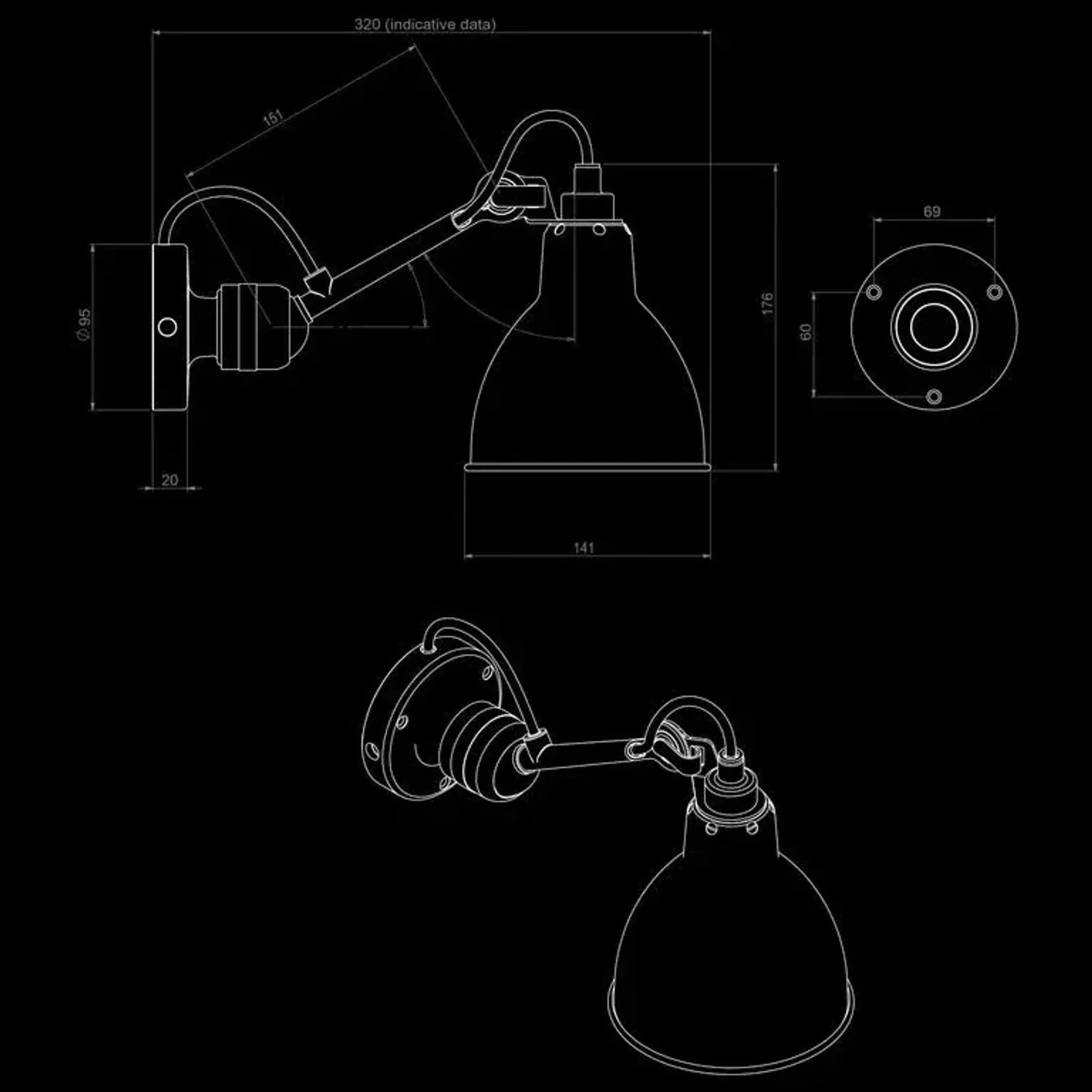 Lampe Gras N°304 Wall Light gallery detail image