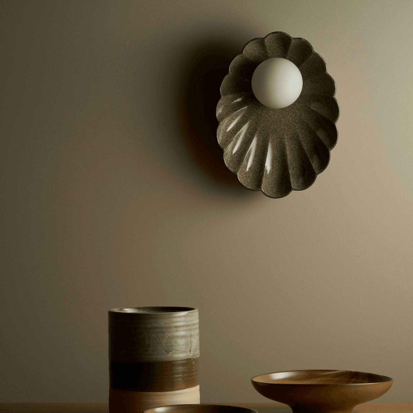 Ceramic Wall Oyster Sconce Light gallery detail image
