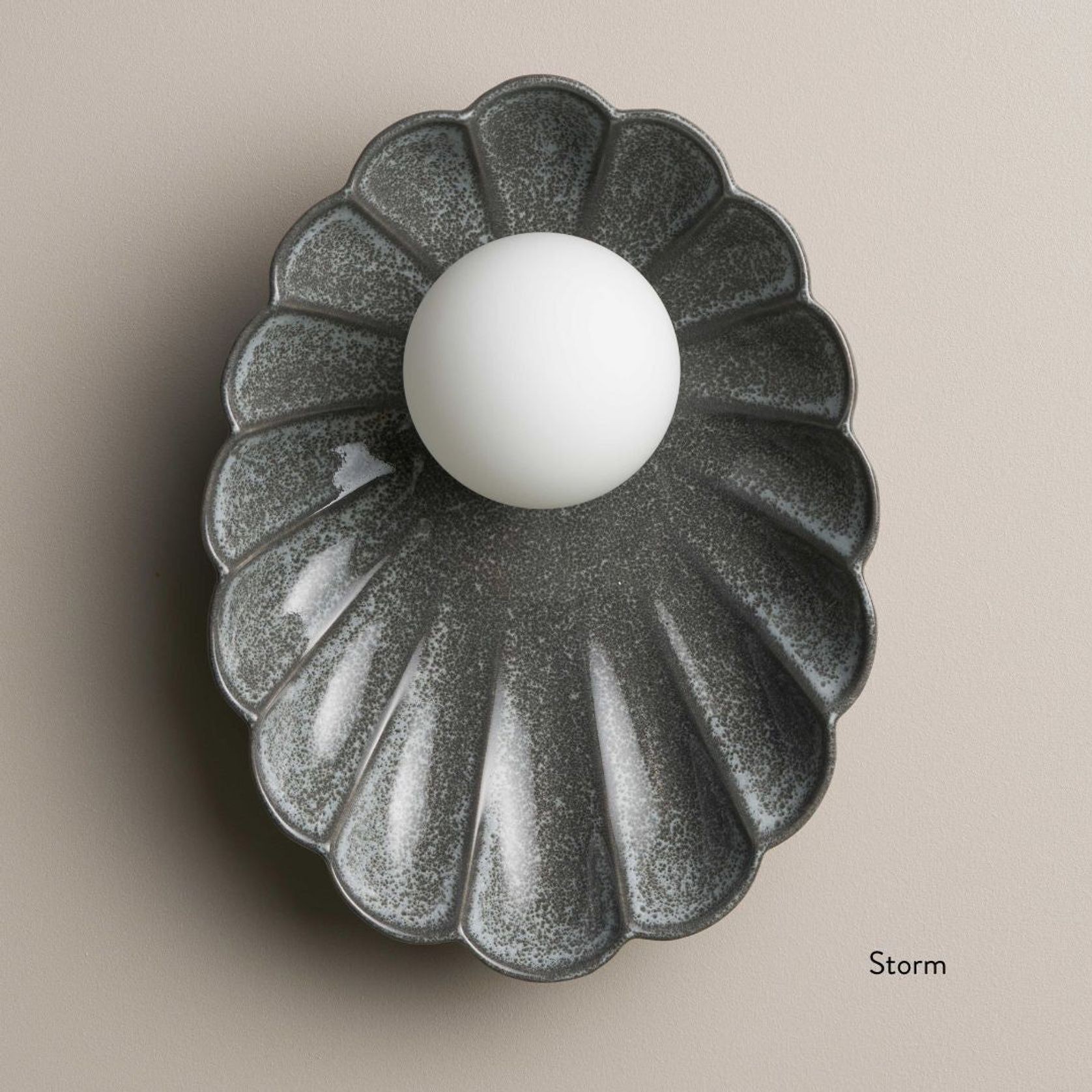 Ceramic Wall Oyster Sconce Light gallery detail image
