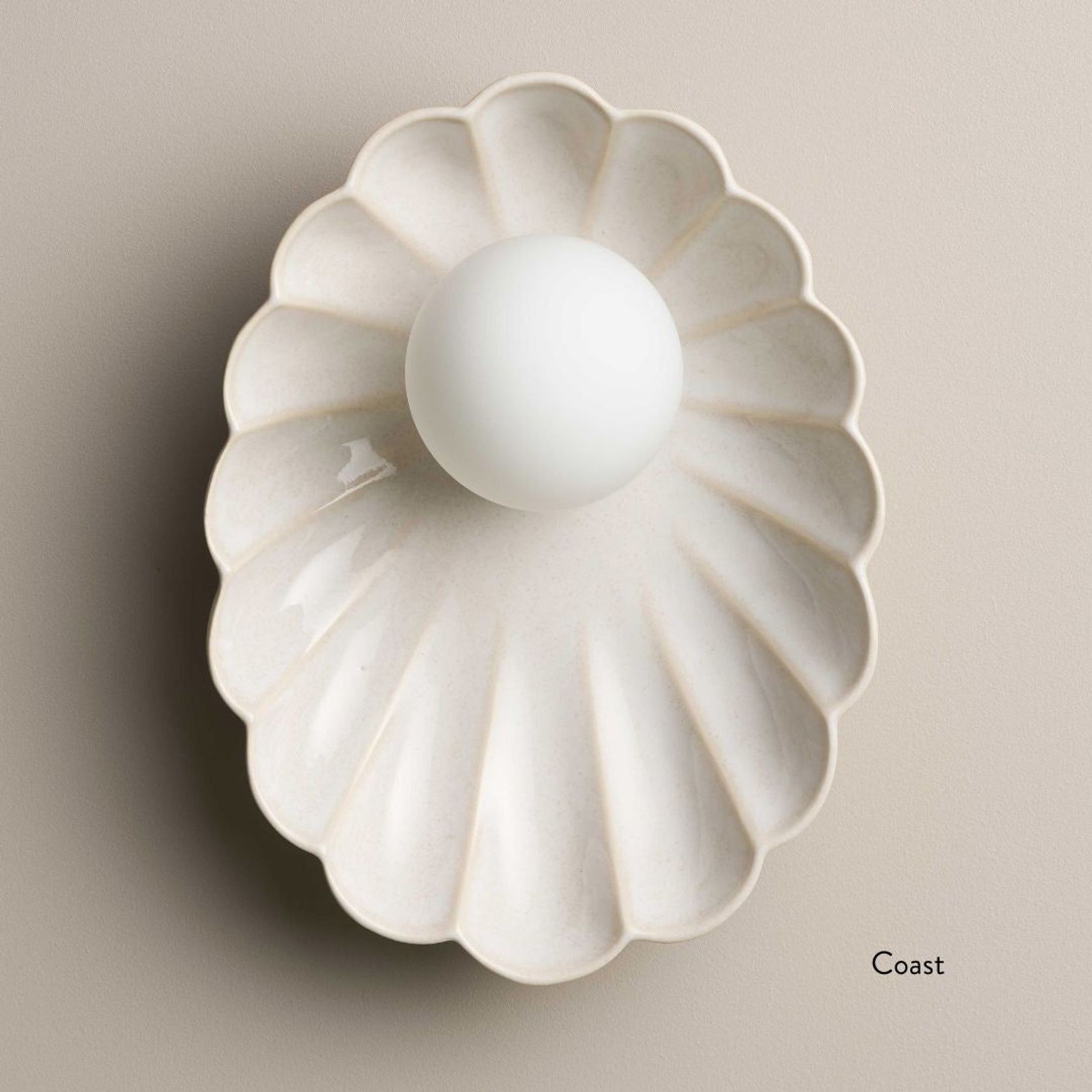 Ceramic Wall Oyster Sconce Light gallery detail image