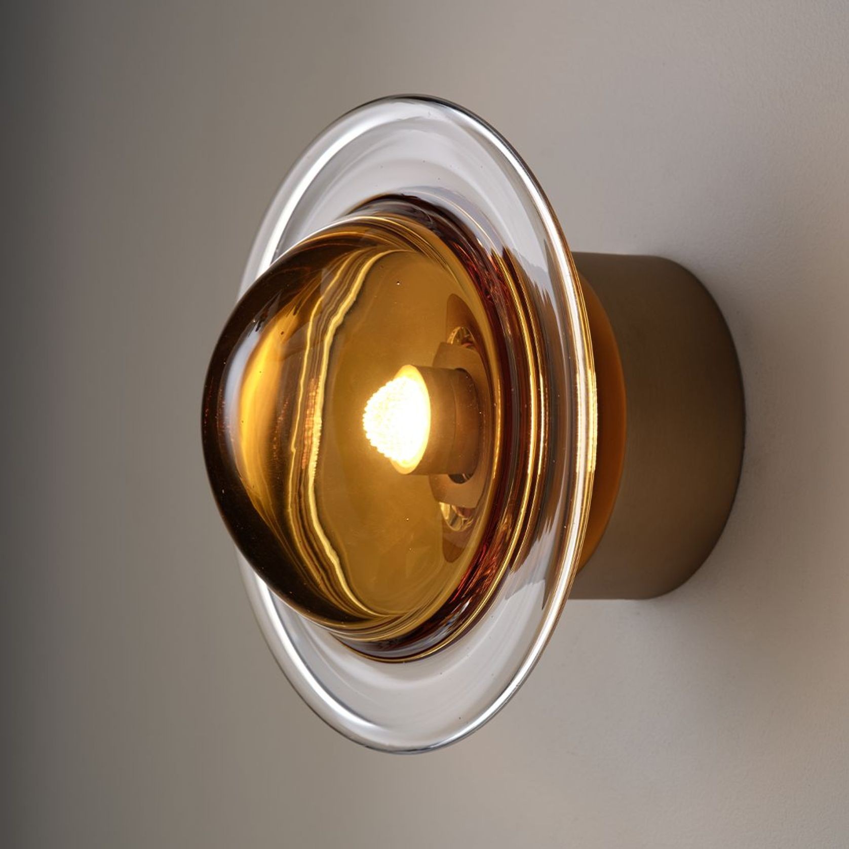 Aqua LED Glass Wall Light - 200mm in Aged Brass gallery detail image