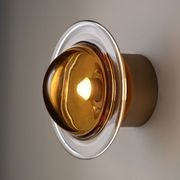 Aqua LED Glass Wall Light - 200mm in Aged Brass gallery detail image