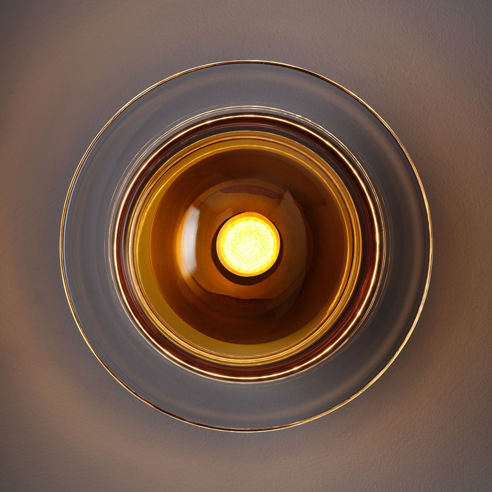 Aqua LED Glass Wall Light - 200mm in Aged Brass gallery detail image